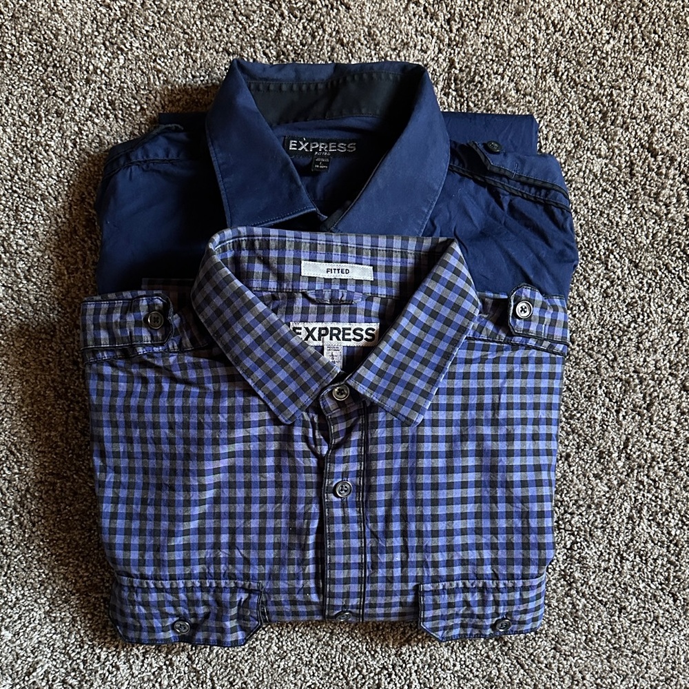 BUNDLE of 2 Men Express Large Dress Shirts